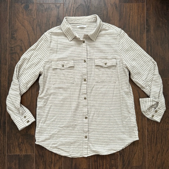 O'Neill Other - O’neill Large Cream and Gray Striped Button Down Shirt